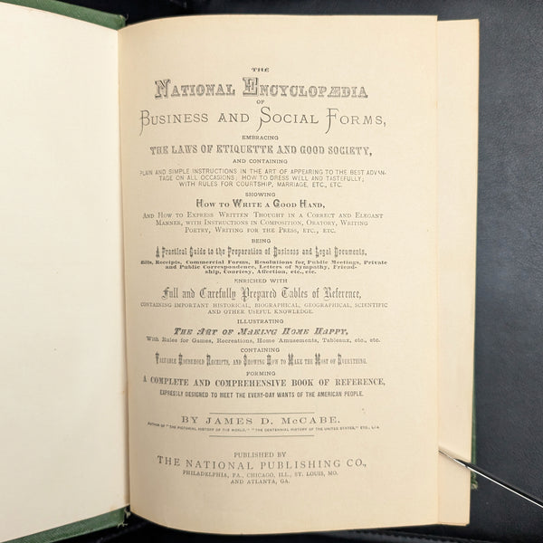 The National Encyclopedia of Business and Social Forms by James D. McCabe (RARE Illustrated Edition), 1881 📜🎩🕰️