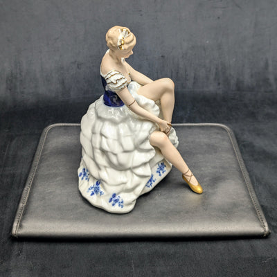 Wallendorf „Lady Cobalt“ Porzellanfigur (SELTEN, Deutschland), ca. Anfang des 20. Jahrhunderts 🩰🇩🇪👑