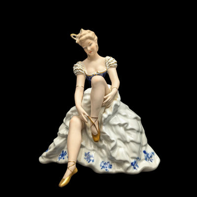 Wallendorf „Lady Cobalt“ Porzellanfigur (SELTEN, Deutschland), ca. Anfang des 20. Jahrhunderts 🩰🇩🇪👑
