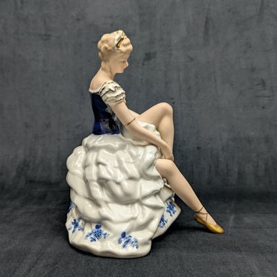 Wallendorf „Lady Cobalt“ Porzellanfigur (SELTEN, Deutschland), ca. Anfang des 20. Jahrhunderts 🩰🇩🇪👑