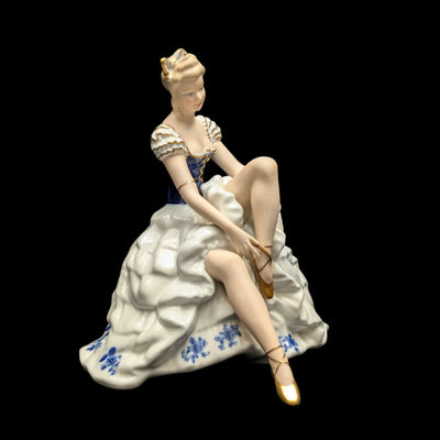Wallendorf „Lady Cobalt“ Porzellanfigur (SELTEN, Deutschland), ca. Anfang des 20. Jahrhunderts 🩰🇩🇪👑