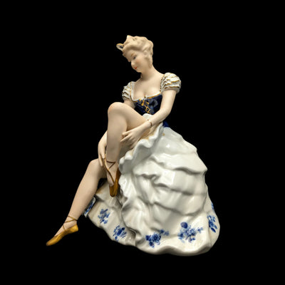 Wallendorf „Lady Cobalt“ Porzellanfigur (SELTEN, Deutschland), ca. Anfang des 20. Jahrhunderts 🩰🇩🇪👑