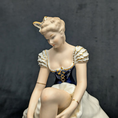 Wallendorf „Lady Cobalt“ Porzellanfigur (SELTEN, Deutschland), ca. Anfang des 20. Jahrhunderts 🩰🇩🇪👑