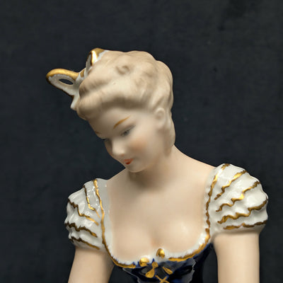 Wallendorf „Lady Cobalt“ Porzellanfigur (SELTEN, Deutschland), ca. Anfang des 20. Jahrhunderts 🩰🇩🇪👑
