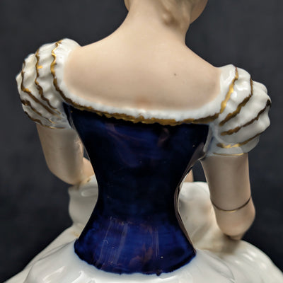 Wallendorf „Lady Cobalt“ Porzellanfigur (SELTEN, Deutschland), ca. Anfang des 20. Jahrhunderts 🩰🇩🇪👑