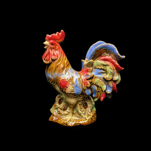 Vintage Hand-Painted Ceramic Rooster Figurine by Unknown Maker (Countryside, Rustic), Circa 1960s-1970s 🐓🎨🏡