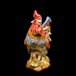 Vintage Hand-Painted Ceramic Rooster Figurine by Unknown Maker (Countryside, Rustic), Circa 1960s-1970s 🐓🎨🏡