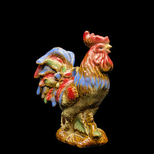 Vintage Hand-Painted Ceramic Rooster Figurine by Unknown Maker (Countryside, Rustic), Circa 1960s-1970s 🐓🎨🏡