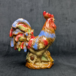 Vintage Hand-Painted Ceramic Rooster Figurine by Unknown Maker (Countryside, Rustic), Circa 1960s-1970s 🐓🎨🏡