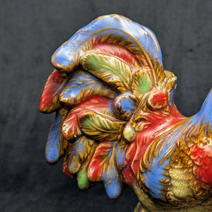 Vintage Hand-Painted Ceramic Rooster Figurine by Unknown Maker (Countryside, Rustic), Circa 1960s-1970s 🐓🎨🏡