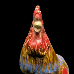 Vintage Hand-Painted Ceramic Rooster Figurine by Unknown Maker (Countryside, Rustic), Circa 1960s-1970s 🐓🎨🏡