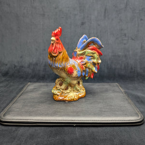 Vintage Hand-Painted Ceramic Rooster Figurine by Unknown Maker (Countryside, Rustic), Circa 1960s-1970s 🐓🎨🏡