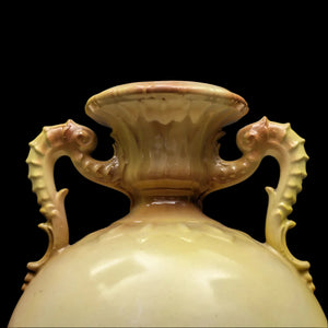 Antique Austrian Porcelain Vase – Hand-Painted Iris, Art Nouveau Sculptural Handles (Austria), c. 1910 🇦🇹🏺🎨