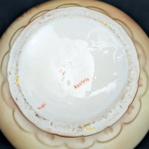 Antique Austrian Porcelain Vase – Hand-Painted Iris, Art Nouveau Sculptural Handles (Austria), c. 1910 🇦🇹🏺🎨