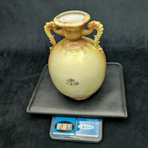 Antique Austrian Porcelain Vase – Hand-Painted Iris, Art Nouveau Sculptural Handles (Austria), c. 1910 🇦🇹🏺🎨