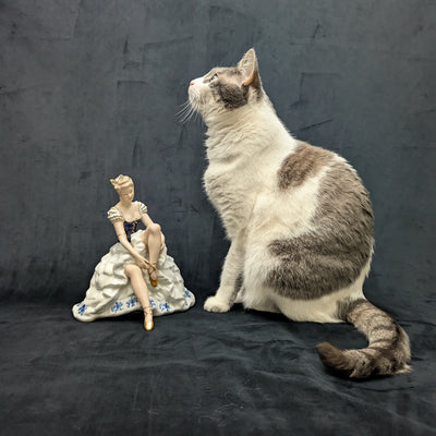 Wallendorf „Lady Cobalt“ Porzellanfigur (SELTEN, Deutschland), ca. Anfang des 20. Jahrhunderts 🩰🇩🇪👑