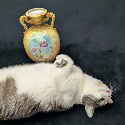 Vintage Hand-Painted Austrian Porcelain Vase by Austria (Art Nouveau, Rare), Circa 1900 🇦🇹🏺🎨