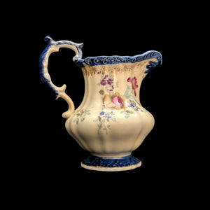 Antique Hand-Painted Porcelain Pitcher – "EST 1820" Mark, Victorian Floral & Gilt, c. 1900 🏺🌸✨