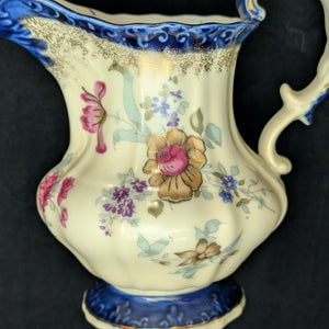 Antique Hand-Painted Porcelain Pitcher – "EST 1820" Mark, Victorian Floral & Gilt, c. 1900 🏺🌸✨