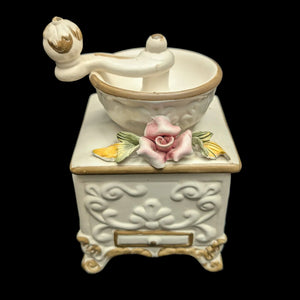 复古卡波迪蒙特风格瓷器咖啡研磨机雕像（意大利）