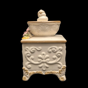 复古卡波迪蒙特风格瓷器咖啡研磨机雕像（意大利）