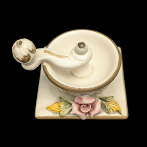 复古卡波迪蒙特风格瓷器咖啡研磨机雕像（意大利）