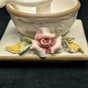 复古卡波迪蒙特风格瓷器咖啡研磨机雕像（意大利）