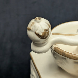 复古卡波迪蒙特风格瓷器咖啡研磨机雕像（意大利）