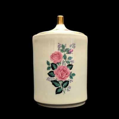 Vintage Porcelain Rose Jar by Western Germany (Hand-Painted, Collectible), Circa 1960s 🌹🏺🇩🇪