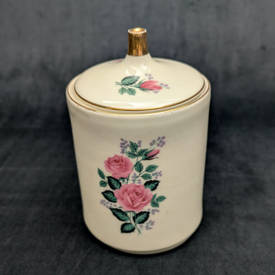Vintage Porcelain Rose Jar by Western Germany (Hand-Painted, Collectible), Circa 1960s 🌹🏺🇩🇪