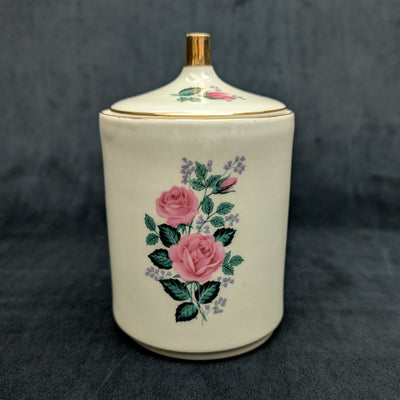 Vintage Porcelain Rose Jar by Western Germany (Hand-Painted, Collectible), Circa 1960s 🌹🏺🇩🇪