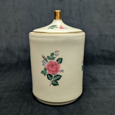Vintage Porcelain Rose Jar by Western Germany (Hand-Painted, Collectible), Circa 1960s 🌹🏺🇩🇪