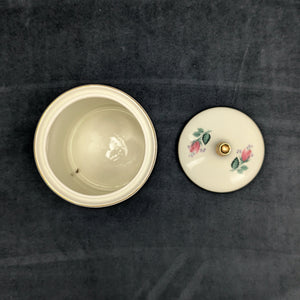 Vintage Porzellan-Rosendose aus Westdeutschland (handbemalt, Sammlerstück), ca. 1960er Jahre 🌹🏺🇩🇪