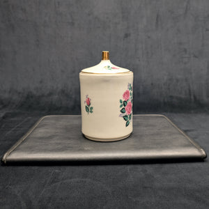 Vintage Porzellan-Rosendose aus Westdeutschland (handbemalt, Sammlerstück), ca. 1960er Jahre 🌹🏺🇩🇪