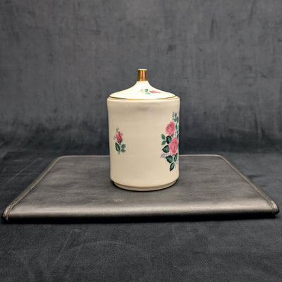 Vintage Porcelain Rose Jar by Western Germany (Hand-Painted, Collectible), Circa 1960s 🌹🏺🇩🇪