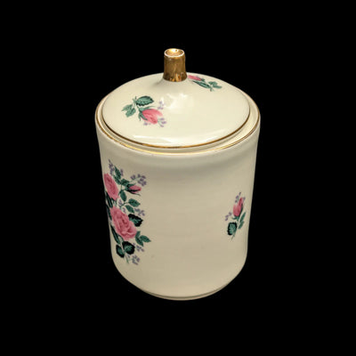 Vintage Porcelain Rose Jar by Western Germany (Hand-Painted, Collectible), Circa 1960s 🌹🏺🇩🇪