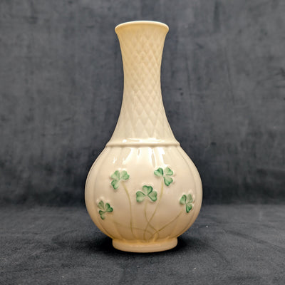 Vintage Belleek Porcelain Shamrock Vase by Belleek (RARE, Ireland), Circa Mid-20th Century ☘️🇮🇪🏺