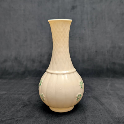 Vintage Belleek Porcelain Shamrock Vase by Belleek (RARE, Ireland), Circa Mid-20th Century ☘️🇮🇪🏺