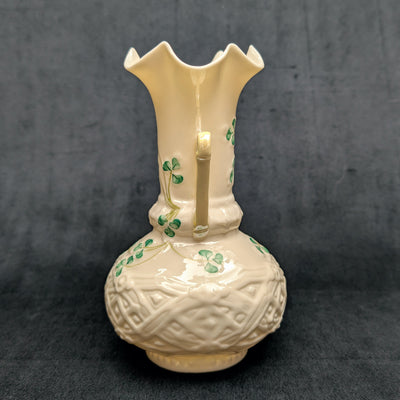 Vintage Belleek Porcelain Shamrock Vase by Belleek (RARE, Ireland), Circa Mid-20th Century ☘️🇮🇪🏺