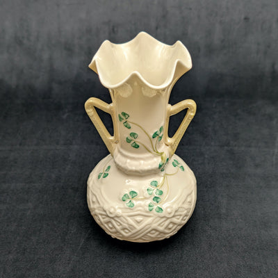 Vintage Belleek Porcelain Shamrock Vase by Belleek (RARE, Ireland), Circa Mid-20th Century ☘️🇮🇪🏺