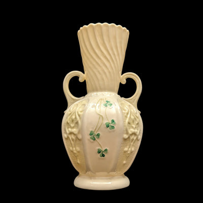 Vintage Belleek Porcelain Shamrock Vase by Belleek Pottery (RARE, Ireland), Circa Mid-20th Century ☘️🇮🇪🏺