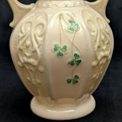 Vintage Belleek Porcelain Shamrock Vase by Belleek Pottery (RARE, Ireland), Circa Mid-20th Century ☘️🇮🇪🏺