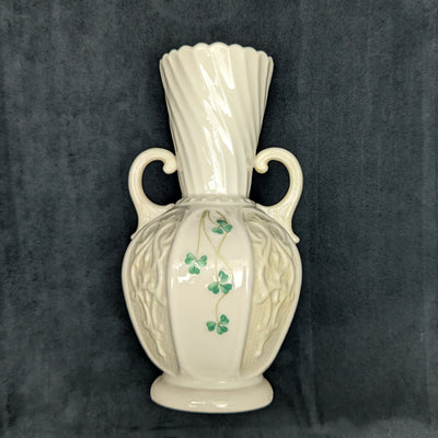 Vintage Belleek Porcelain Shamrock Vase by Belleek Pottery (RARE, Ireland), Circa Mid-20th Century ☘️🇮🇪🏺