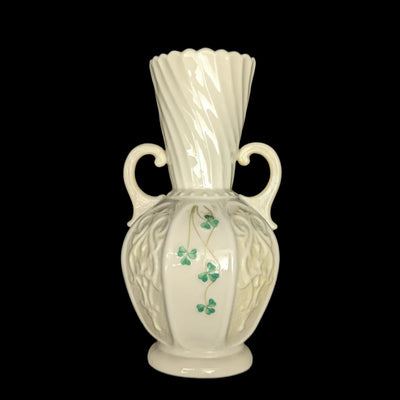 Vintage Belleek Porcelain Shamrock Vase by Belleek Pottery (RARE, Ireland), Circa Mid-20th Century ☘️🇮🇪🏺