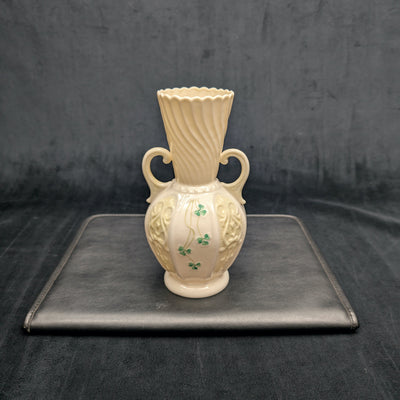 Vintage Belleek Porcelain Shamrock Vase by Belleek Pottery (RARE, Ireland), Circa Mid-20th Century ☘️🇮🇪🏺
