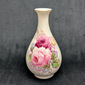 Vintage Noritake Hand-Painted Rose Vase – Bone China with Gold Trim (Japan), c. 1955 🌸🏺🇯🇵