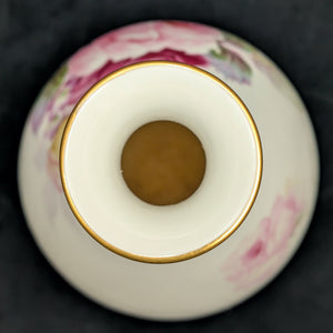 Vintage Noritake Hand-Painted Rose Vase – Bone China with Gold Trim (Japan), c. 1955 🌸🏺🇯🇵