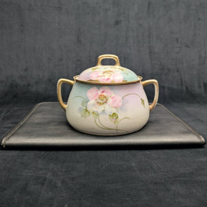 Vintage Hand-Painted Covered Serving Dish by PM Bavaria (Floral, Porcelain), Circa 1900 🌸🍽️🇩🇪