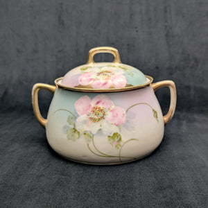 Vintage Hand-Painted Covered Serving Dish by PM Bavaria (Floral, Porcelain), Circa 1900 🌸🍽️🇩🇪