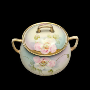 Vintage Hand-Painted Covered Serving Dish by PM Bavaria (Floral, Porcelain), Circa 1900 🌸🍽️🇩🇪